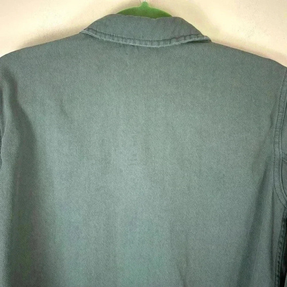 Topshop Green Military Safari 100% Cotton 4 Pocket Button Down Jacket Size 4 - Picture 10 of 16